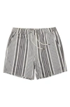 Ezekiel Dubb Stripe Swim Shorts In Gray