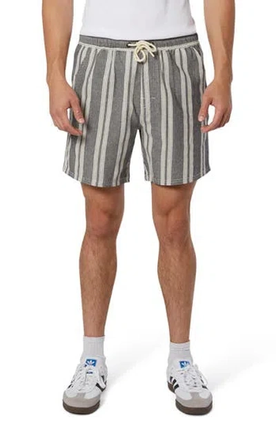 Ezekiel Melboure Stripe Cotton Shorts In Gray