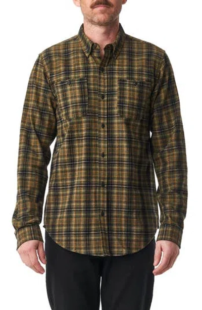 Ezekiel Musket Plaid Long Sleeve Shirt In Military Green