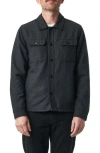 Ezekiel Turner Herringbone Snap Button Overshirt In Black