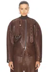 Ezr Biker Jacket In Brown