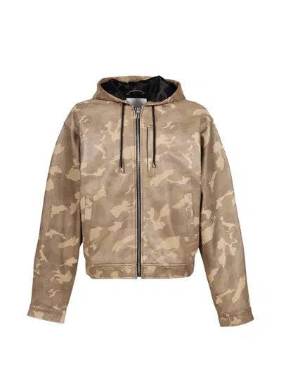 Ezr Camouflage-print Zip-up Jacket In Brown