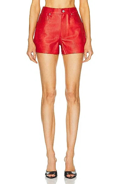 Ezr Leather Short In Samba Red