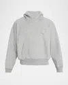 Ezr Men's Cotton Chest-rhinestone Hoodie In Gray