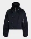 Ezr Men's Cotton Cropped Hooded Jacket In Blue