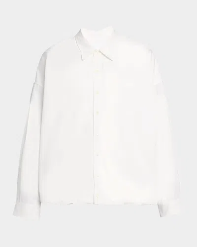 Ezr Men's Cotton Pocket Button-down Shirt In White