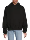 Ezr Men's Dropped Shoulder Cotton Hoodie In Black