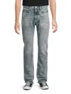 Ezr Men's Whiskered Cotton Skinny Fit Jeans In Gray