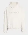 Ezr Men's Wolf Print Cotton Hoodie In White