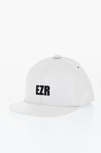 Ezr Solid Color Leather Cap With Metal Detail