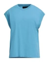 Ezr Woman T-shirt Azure Size M Cotton In Blue
