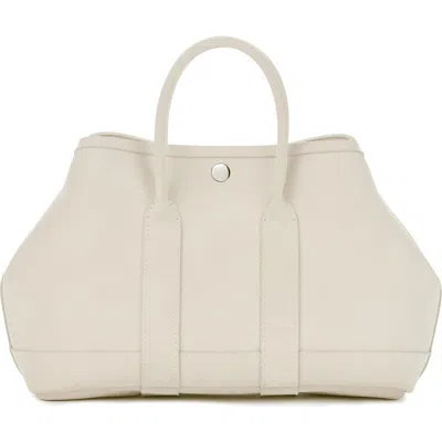 Ezra Arthur Audrey American Steer Leather Top Handle Bag In Neutral