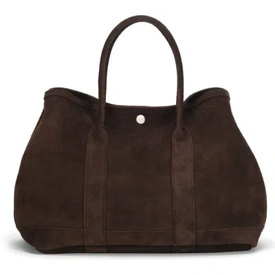 Ezra Arthur Audrey Nubuck Suede Leather Tote Bag In Brown