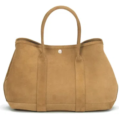 Ezra Arthur Audrey Nubuck Suede Leather Tote Bag In Sand