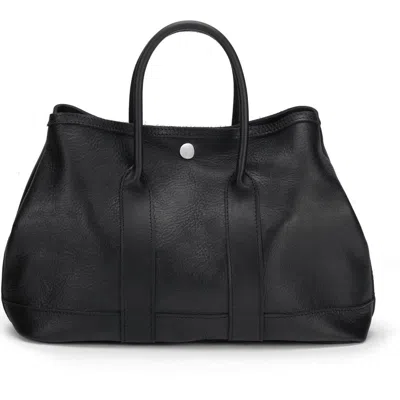 Ezra Arthur Audrey Soft Steer Leather Top Handle Bag In Black