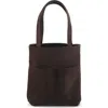 Ezra Arthur Brooklyn Nubuck Suede Leather Tote Bag In Cocoa