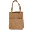 Ezra Arthur Brooklyn Nubuck Suede Leather Tote Bag In Sand