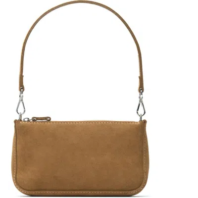 Ezra Arthur Chloe Leather Mini Nubuck Suede Shoulder Bag In Brown