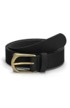 Ezra Arthur Horseshoe Buckle Leather Belt 30mm In Black