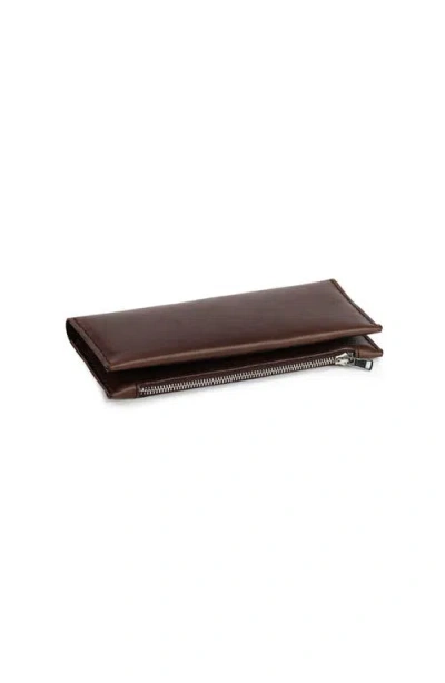 Ezra Arthur Long Zipper Wallet In Brown