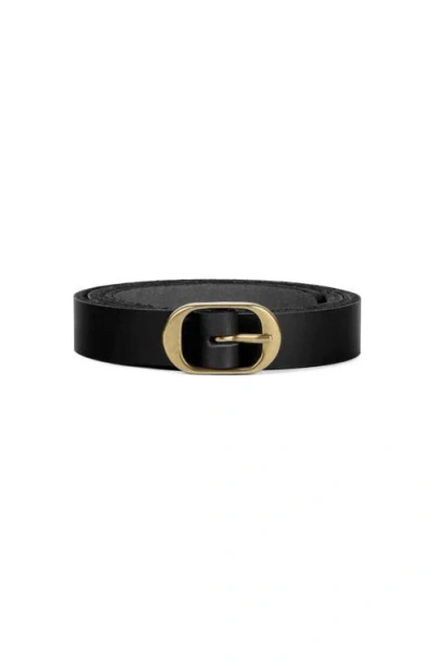 Ezra Arthur Oval Buckle Leather Belt 18mm In Black
