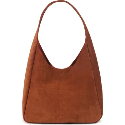 Ezra Arthur Phoebe Leather Hobo Nubuck Suede Shoulder Bag In Brown