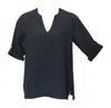 Ezze Wear Women's Dotty Gauze Cotton Teah Top In Black In Black