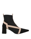 Ezzio Woman Ankle Boots Black Size 10 Textile Fibers, Leather