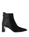 Ezzio Woman Ankle Boots Black Size 6 Leather In Black