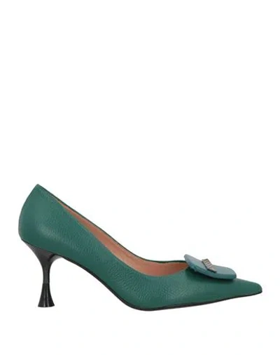 Ezzio Woman Pumps Dark Green Size 6 Leather