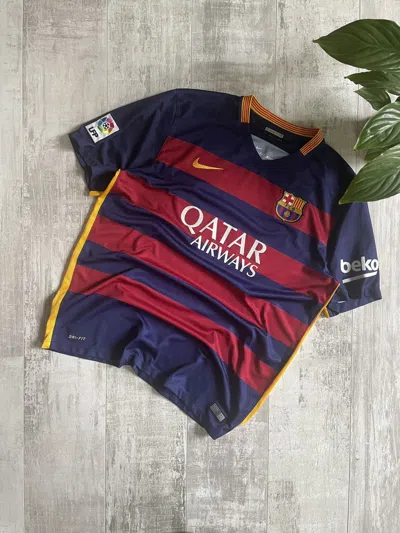 Pre-owned F C Barcelona X Nike Barcelona 2015/2016 Home Kit Football Shirt Blokecore In Blue
