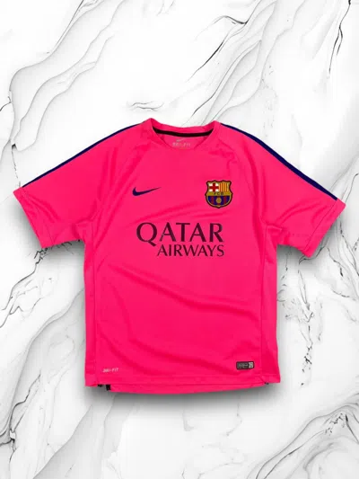 Pre-owned F C Barcelona X Nike Fc Barcelona Training Jersey Football Shirt Size L In Pink