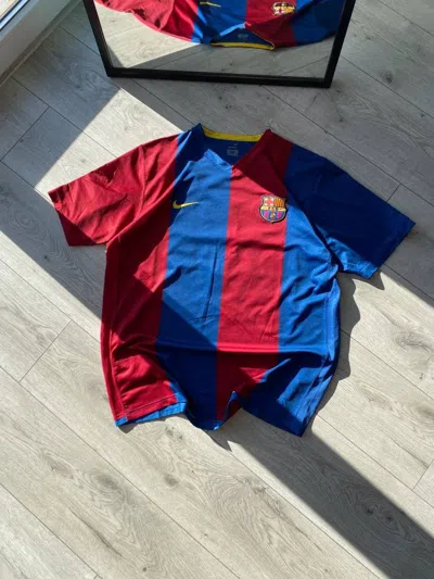Pre-owned F C Barcelona X Nike Vintage 2006/7 Nike Barcelona Nibal Jersey Xl In Striped