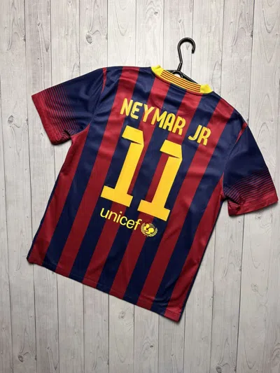 Pre-owned F C Barcelona X Nike Vintage Nike Barcelona Soccer Jersey Size L 11 Neymar In Navy