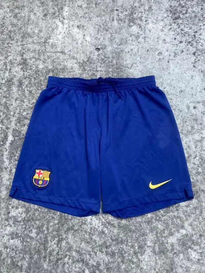 Pre-owned F C Barcelona X Nike Vintage Nike F.c. Barcelona Shorts Soccer Streetwear L In Blue