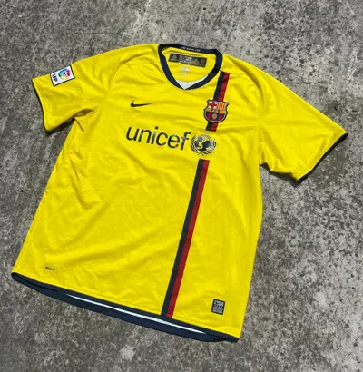 Pre-owned F C Barcelona X Nike Vintage Nike Soccer Jersey Barcelona Blokecore Style Xl In Yellow