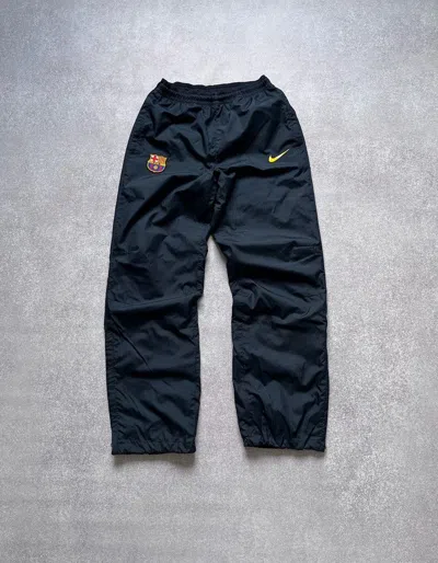 Pre-owned F C Barcelona X Nike Vintage Nike Swoosh Barcelona Nylon Trackpants Y2k S In Bleu