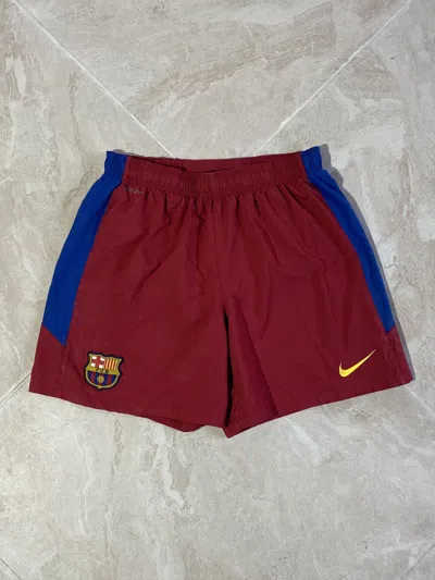 Pre-owned F C Barcelona X Nike Y2k Nike Drill Hype Fc Barcelona Soccer Shorts In Red/blue