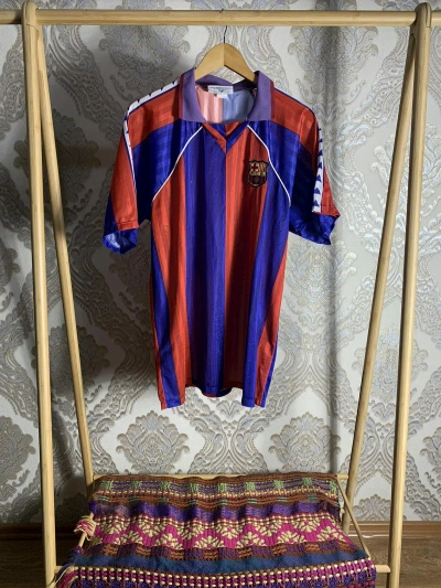 Pre-owned F C Barcelona X Soccer Jersey Vintage F.c Barcelona Laudrup 9 Soccer Jersey Drill In Blue