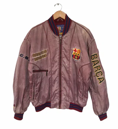 Pre-owned F C Barcelona X Vintage 80's Campri Fc Barcelona Bomber Jacket In Light Purple