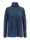 F Cashmere Bruco 89 Cashmere Turtleneck Sweater In Blue