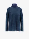 F Cashmere Bruco 89 Cashmere Turtleneck Sweater In Blue