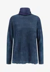 F Cashmere Bruco 89 Cashmere Turtleneck Sweater In Blue