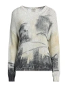 F Cashmere Woman Sweater Light Grey Size M Silk