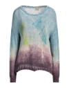 F Cashmere Woman Sweater Sky Blue Size S Silk