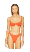 F E L L A Gabriel Bikini Top In Campari