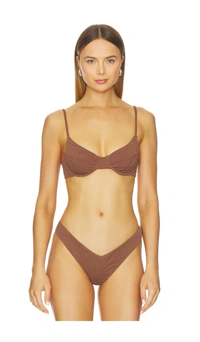 F E L L A Gareth Bikini Top In Brown