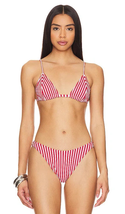 F E L L A Julian Bikini Top In Red Stripe