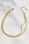 F+h Studios Double-curb Chain Choker Necklace In Gold