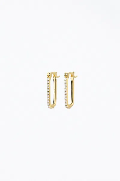 F+h Studios Dylan Gemstone Link Earrings In Gold/clear